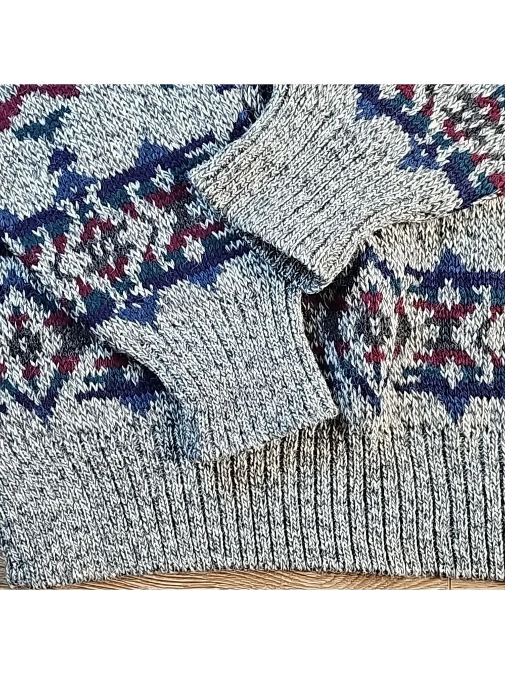 Nomadic Traders 100% Wool Knit Southwest Nordic Crew Neck Pullover Sweater